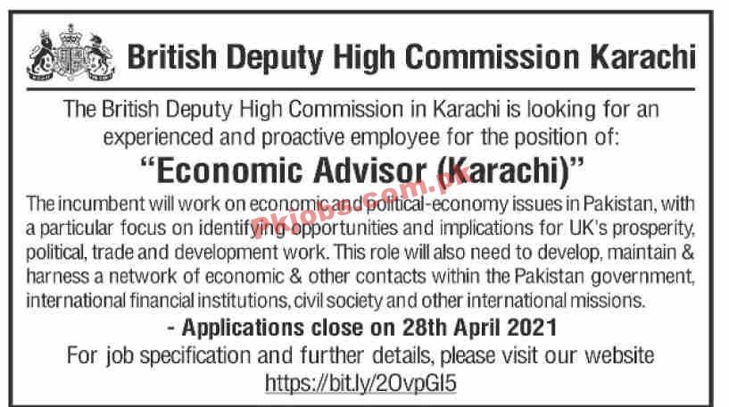 British Deputy High Commission Management PK Jobs 2021