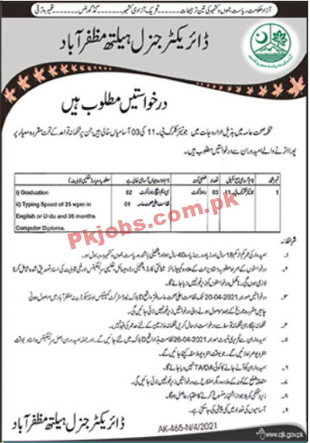 Health Department Latest Management PK Jobs 2021