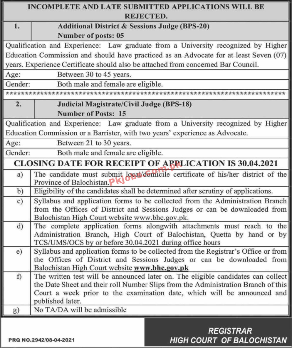 High Court Judiciary Office PK Jobs 2021