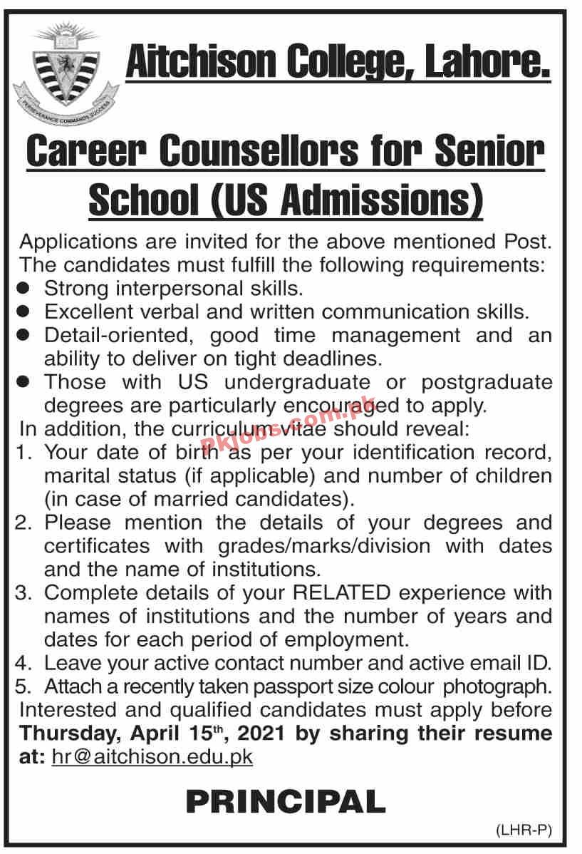 Jobs in Aitchison College Lahore