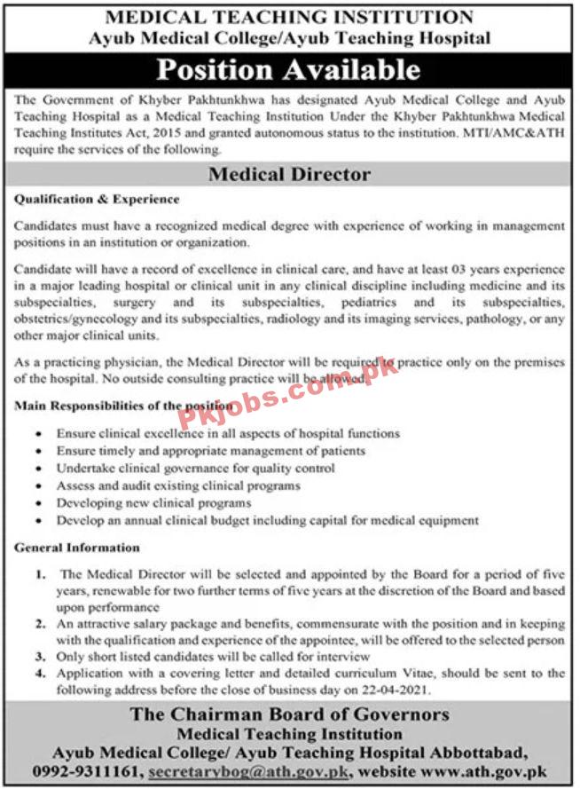 Jobs in Ayub Teaching Hospital