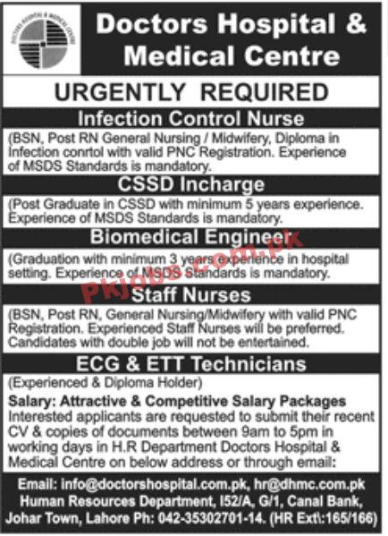 Jobs in Doctors Hospital & Medical Centre