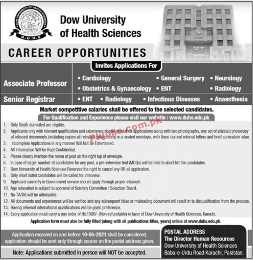 Jobs in Dow University of Health Sciences