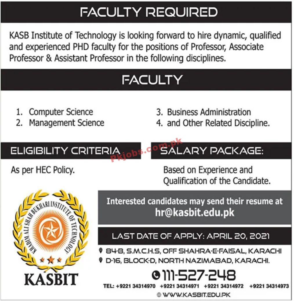 Jobs in KASB Institute of Technology