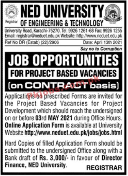 Jobs in NED University of Engineering & Technology