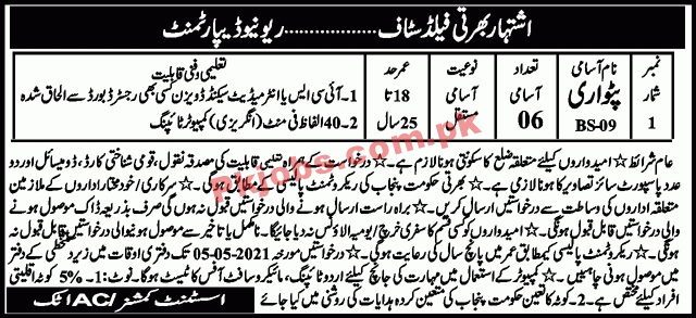 Jobs in Revenue Department Attock