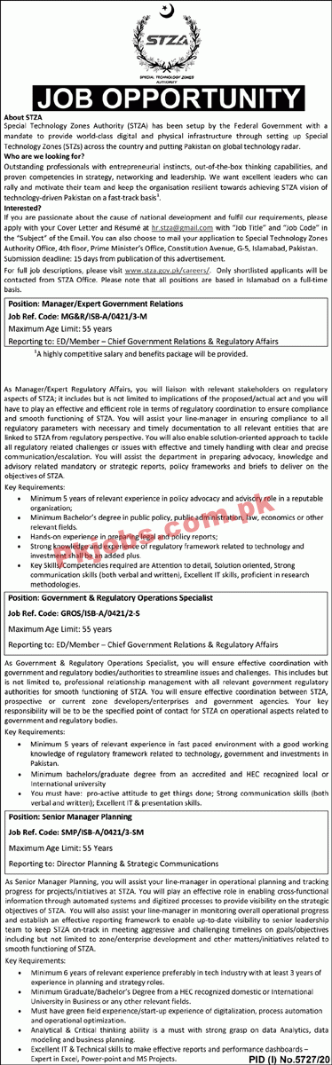 Jobs in STZA Special Technology Zones Authority