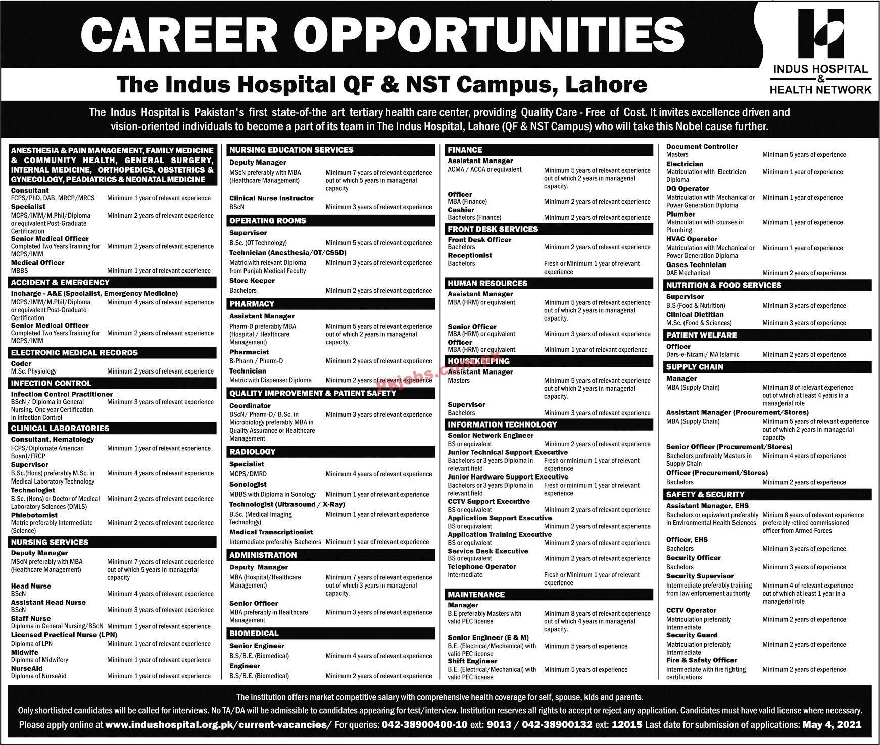 Jobs in The Indus Hospital