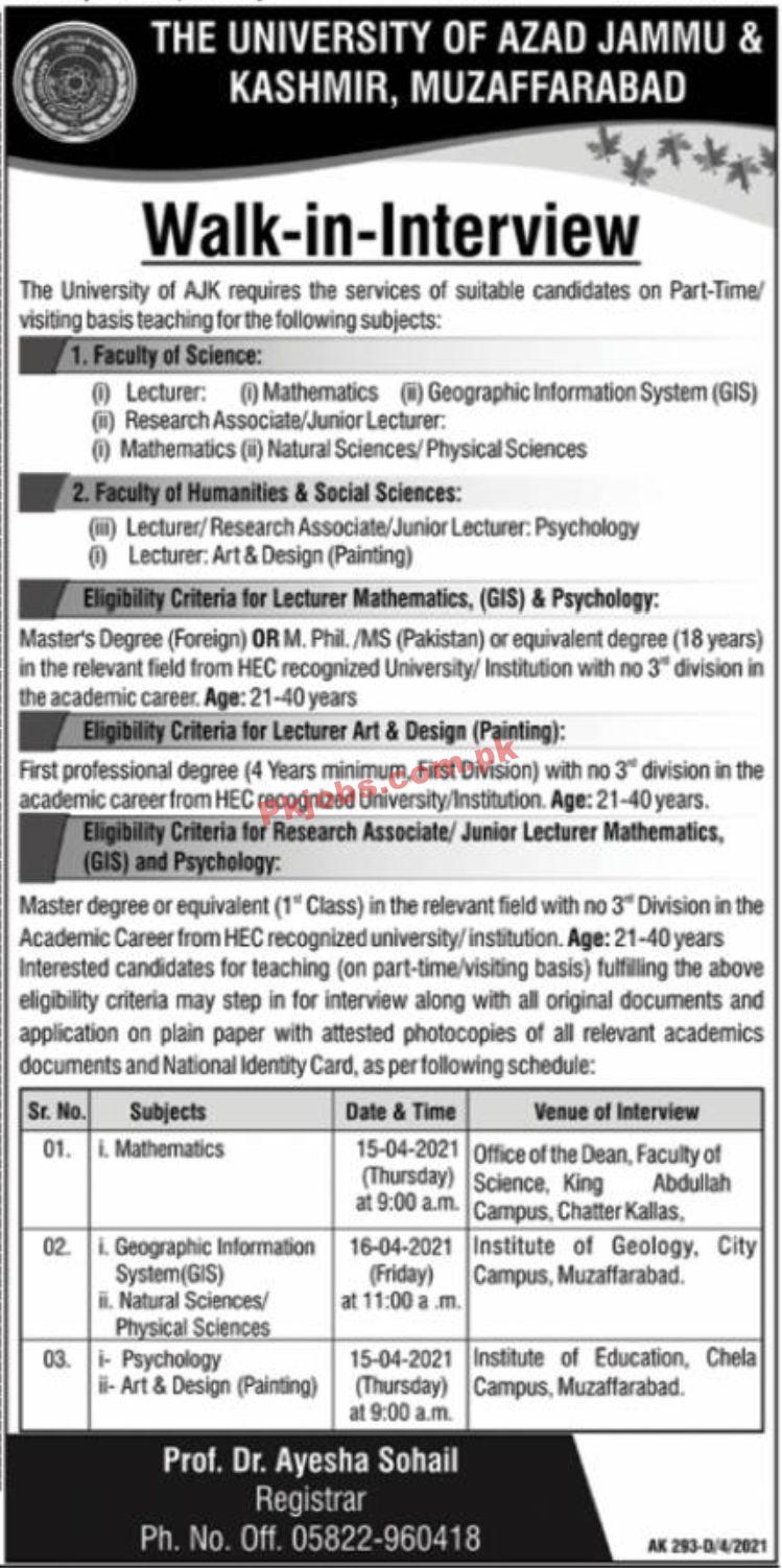 Jobs in The University of Azad Jammu & Kashmir