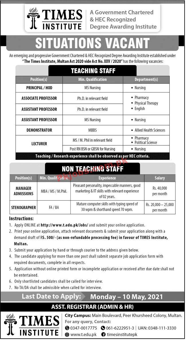 Jobs in Times Institute