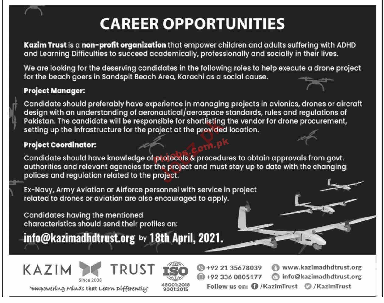 Kazim Trust Latest Advertisement Management PK Jobs 2021