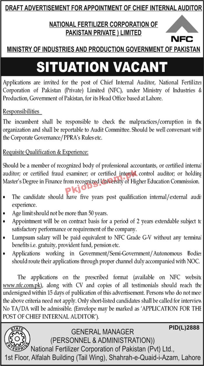 Ministry of Industries & Production Management PK Jobs 2021