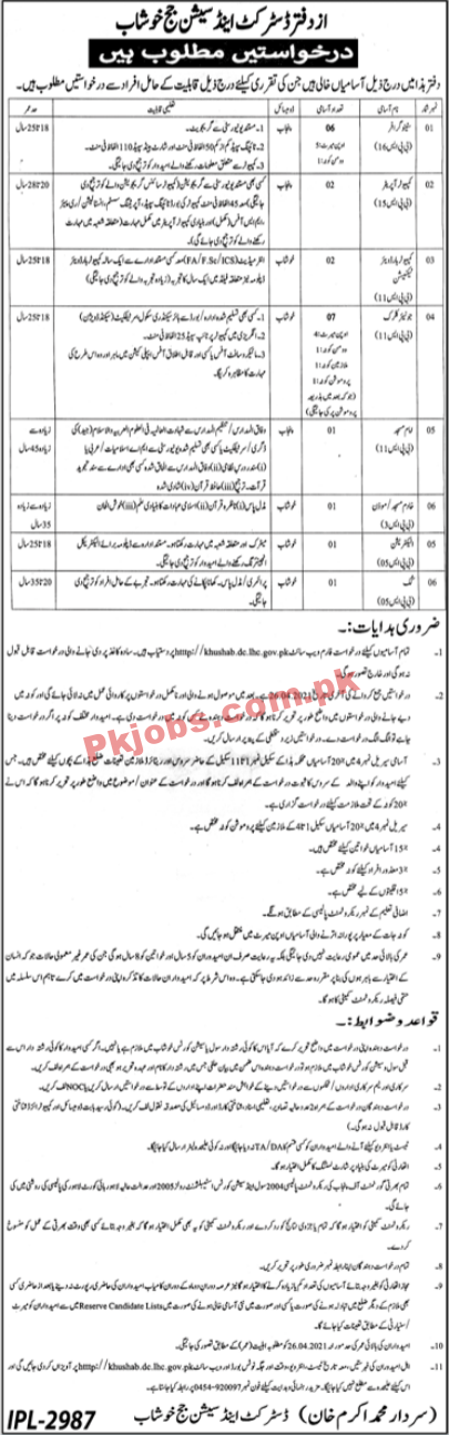 Senior Civil Judge Office Management PK Jobs 2021