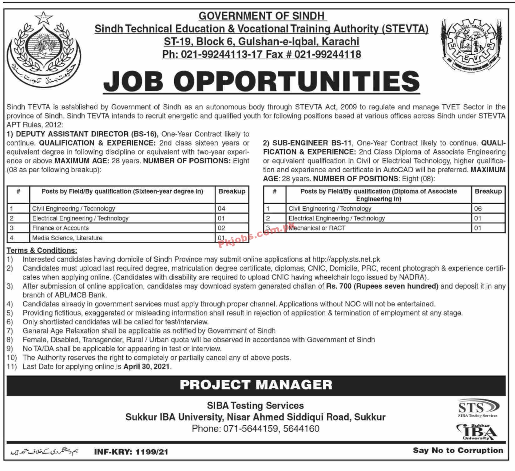 Technical Education & Vocational Training Authority (TEVTA) PK Jobs 2021