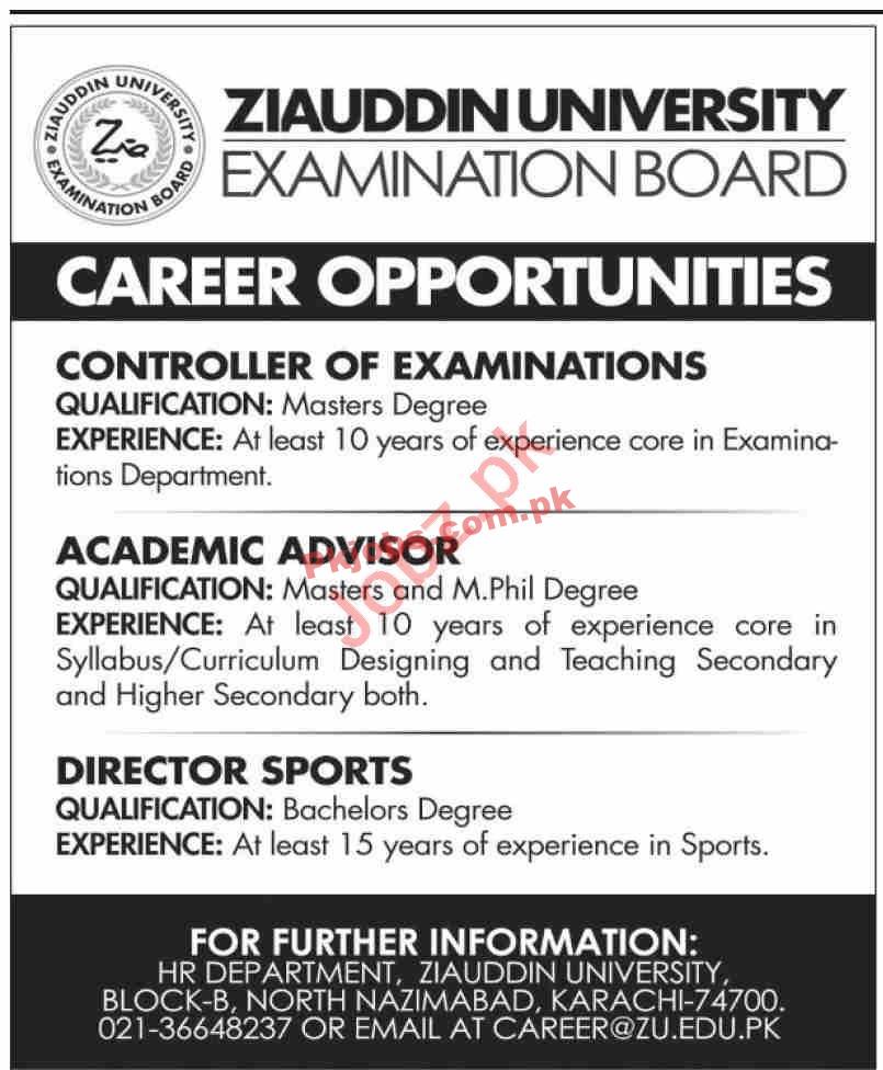 Ziauddin University Latest PK Jobs 2021