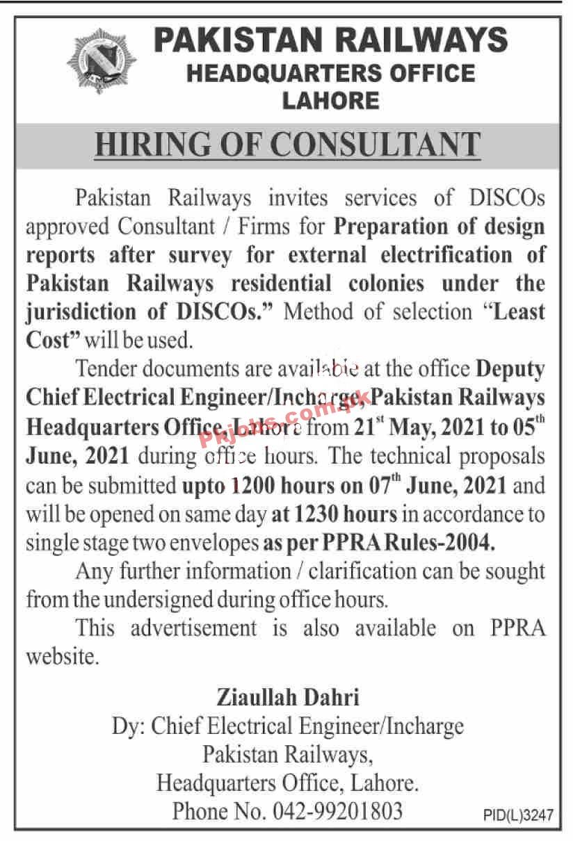 Pakistan Railways Headquarters Office Management PK Jobs 2021