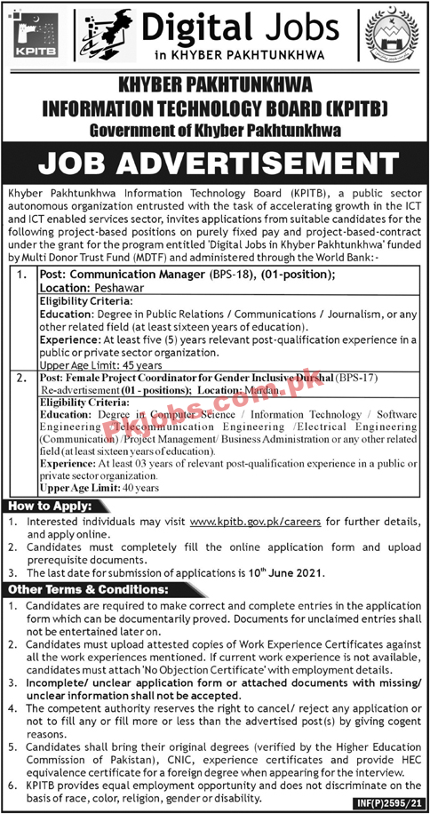 Digital Pakistan Information Technology Board PK Jobs 2021