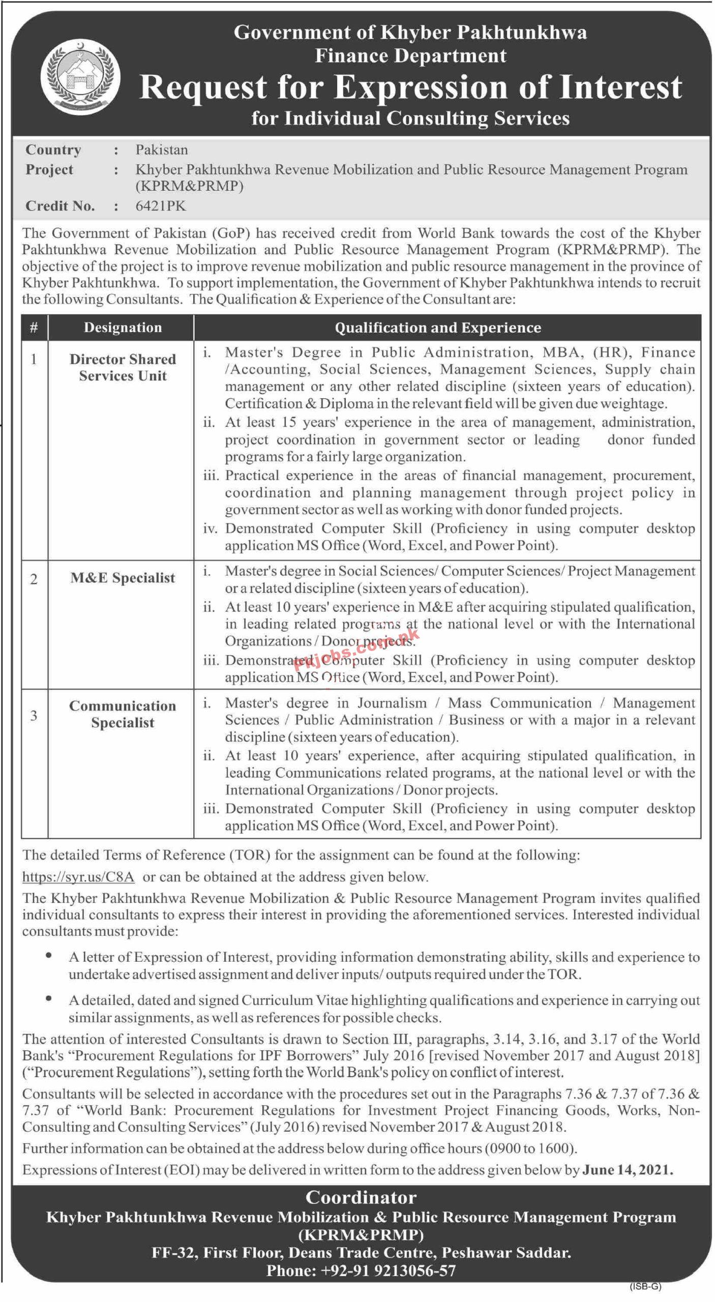 Finance Department Announced Management PK Jobs 2021