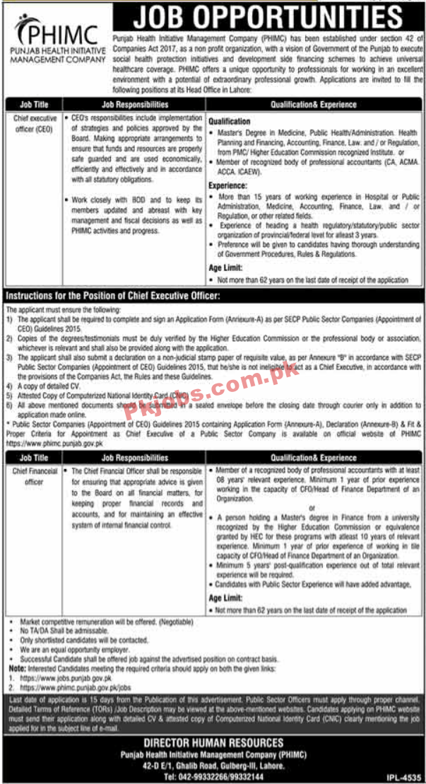 Health Initiative Management Company Management PK Jobs 2021