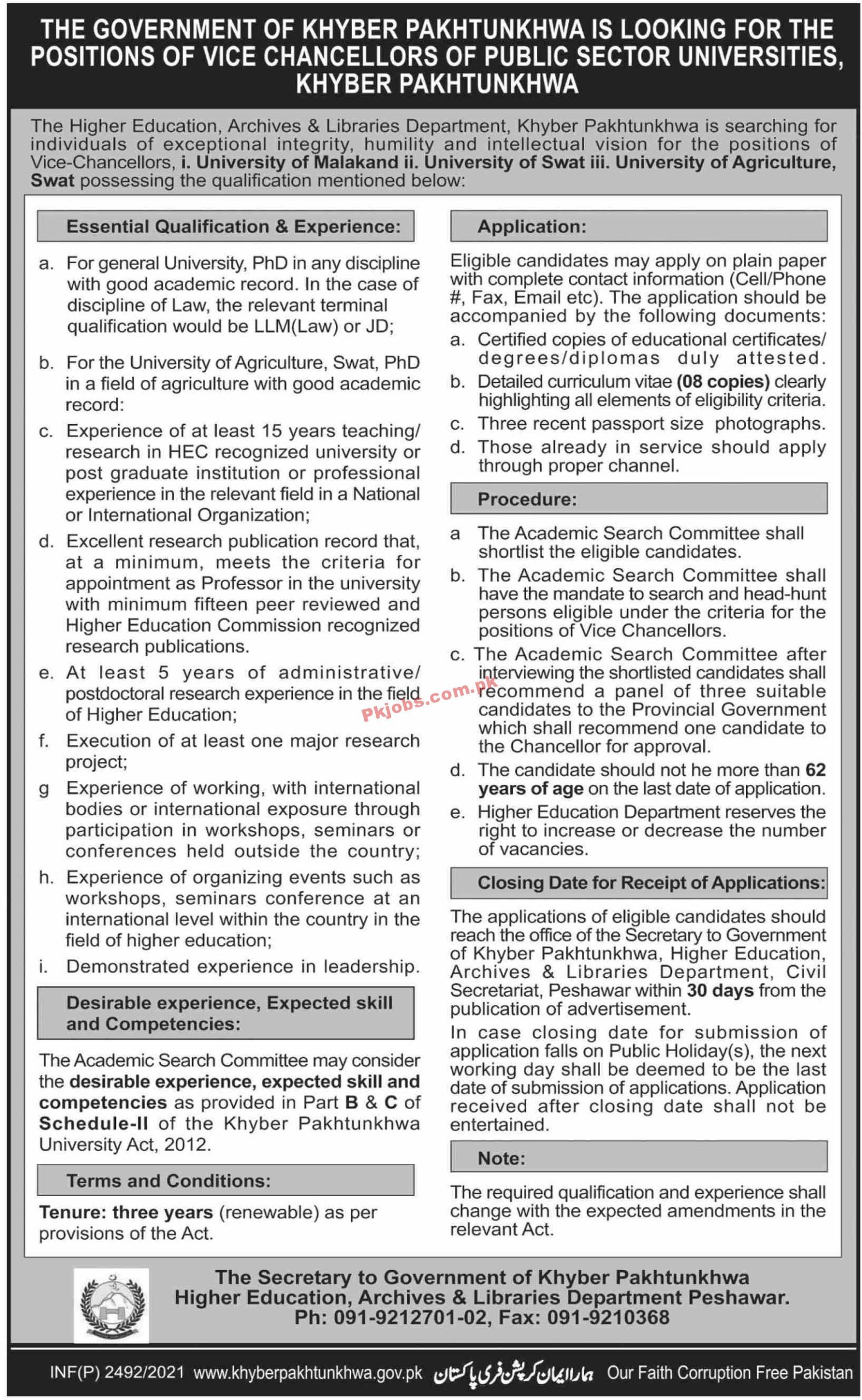 Higher Education Archives & Libraries Department PK Jobs 2021