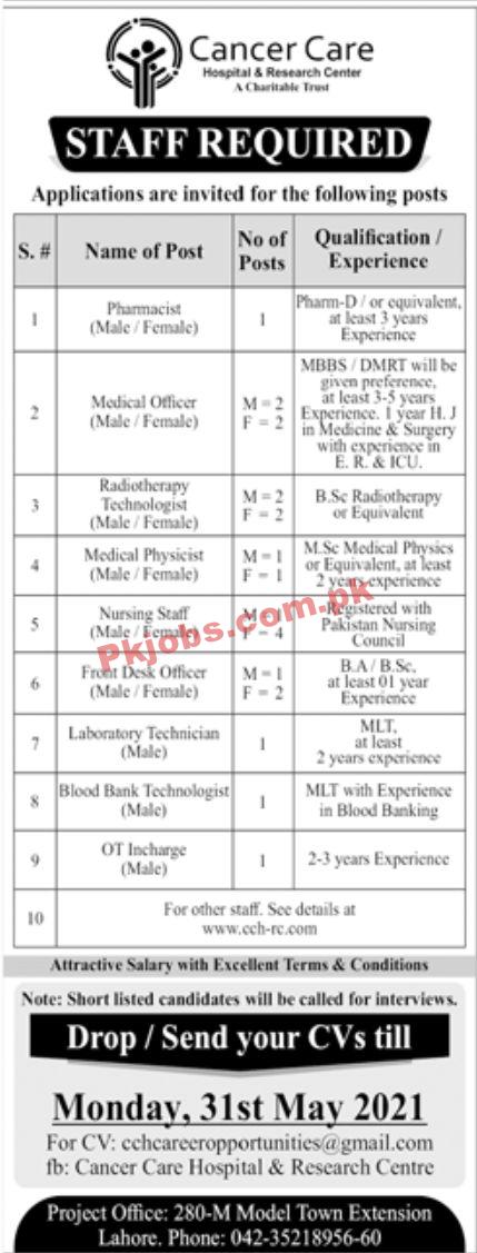 Jobs in Cancer Care Hospital & Research Center