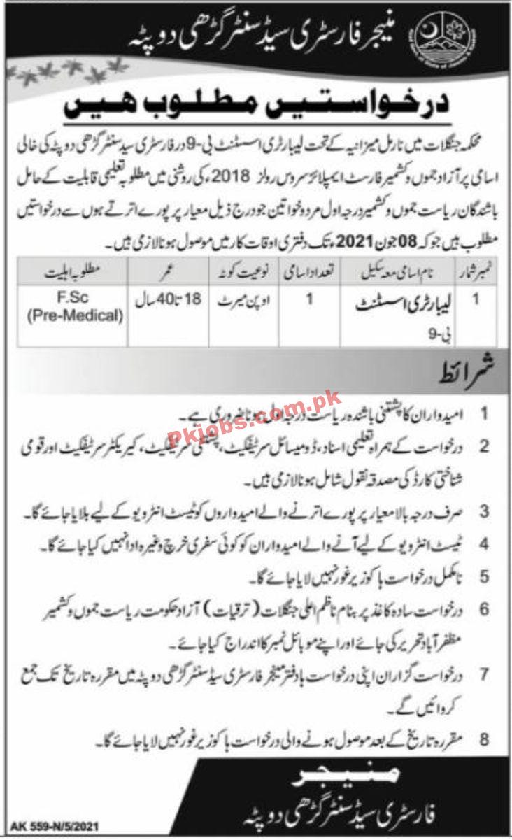 Jobs in Forestry Department