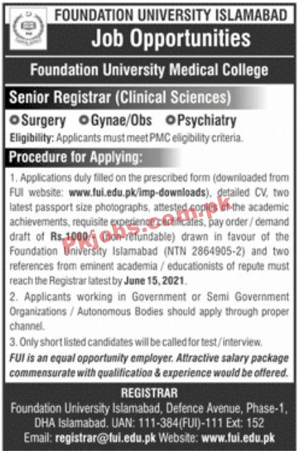 Jobs in Foundation University Islamabad