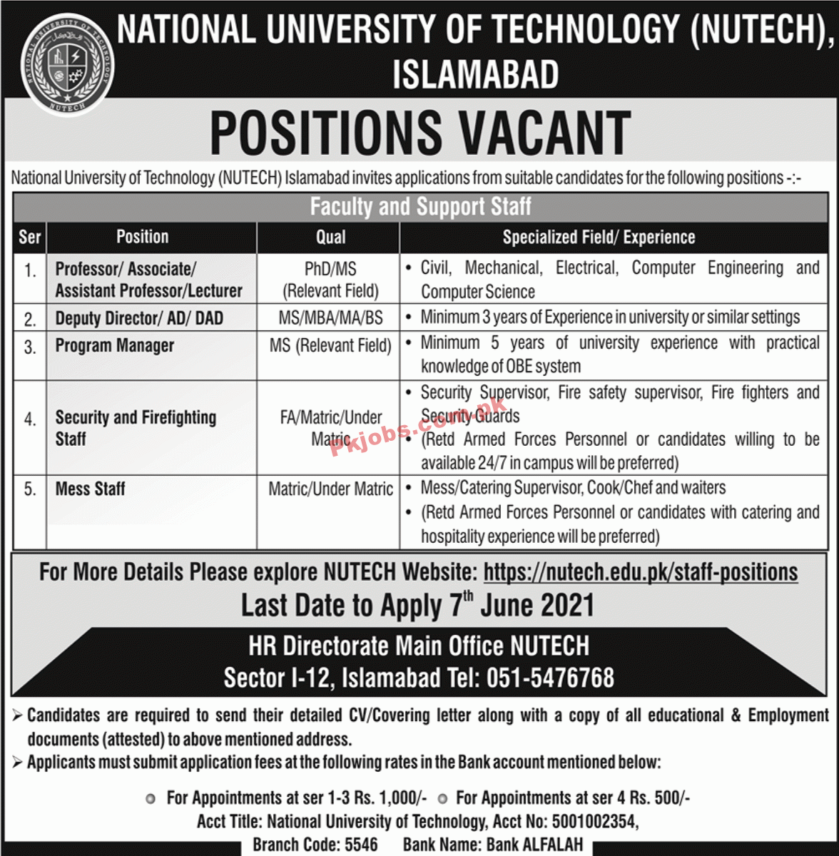 Jobs in NUTECH Islamabad