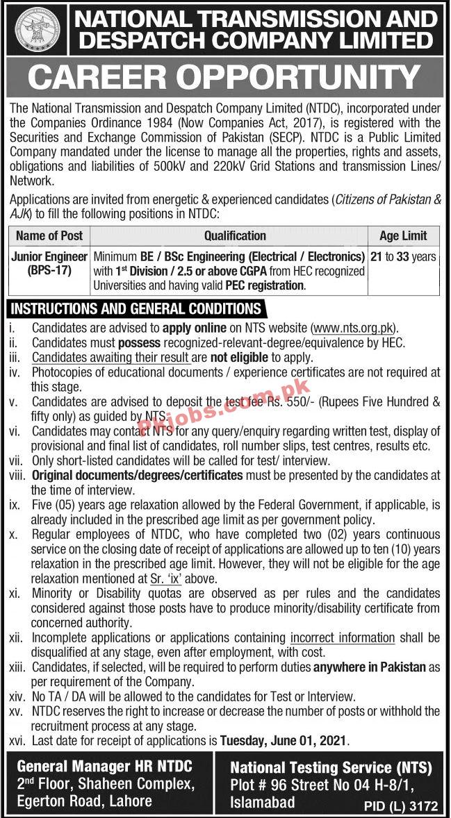 Jobs in National Transmission and Despatch Company Limited