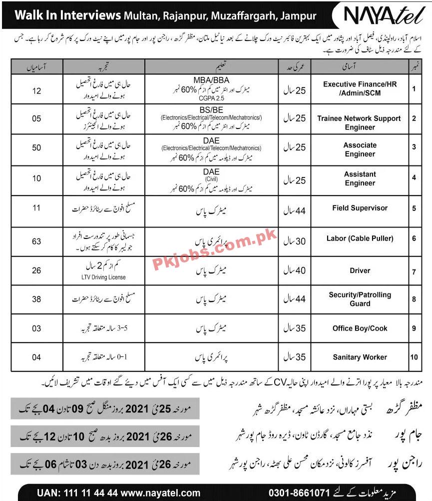 Jobs in Nayatel Fiber Networks