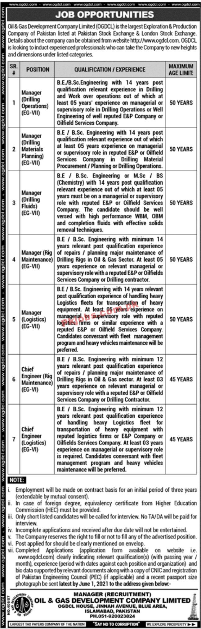 Jobs in Oil & Gas Development Company Limited OGDCL