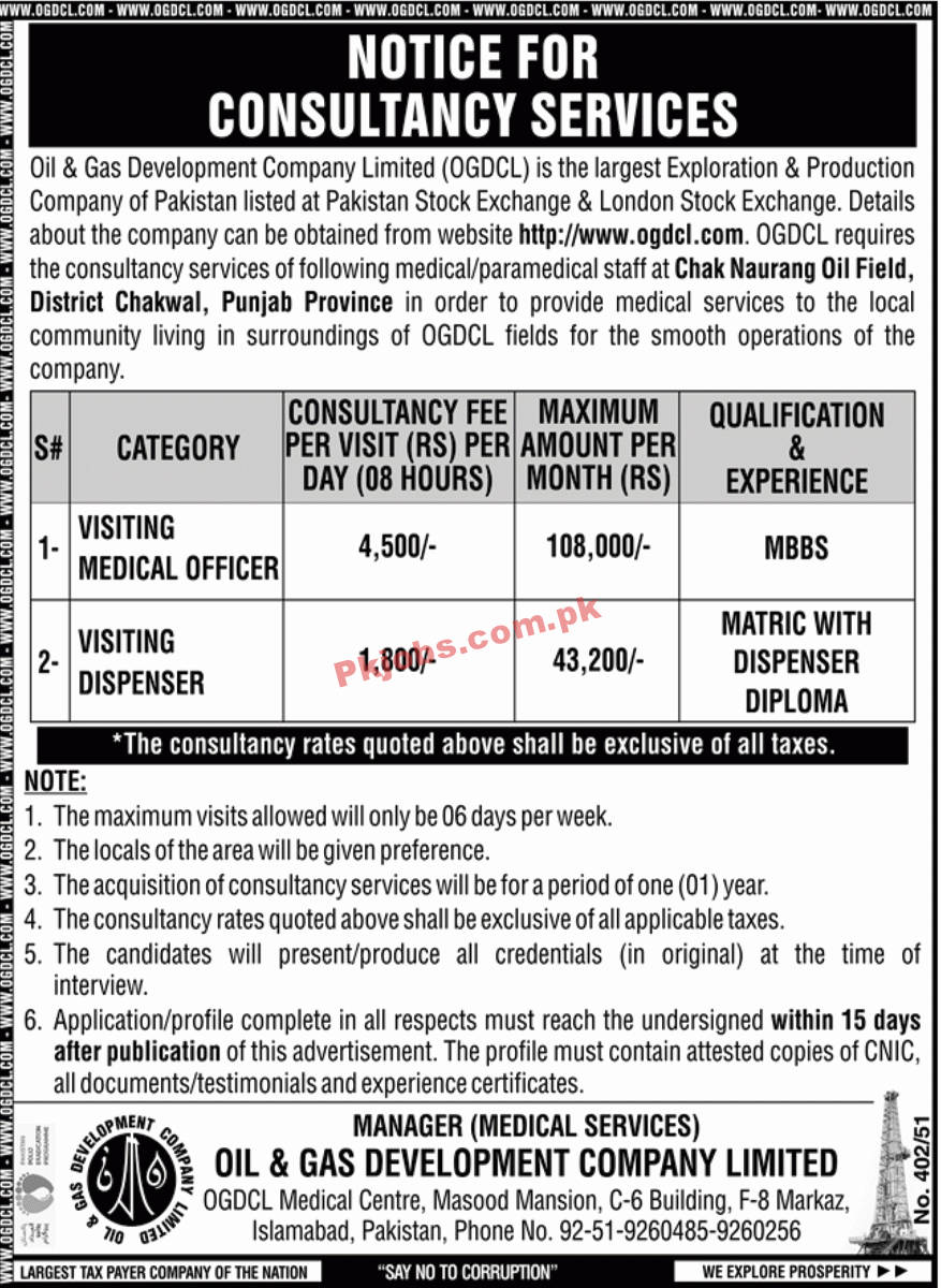 Jobs in Oil & Gas Development Company Limited