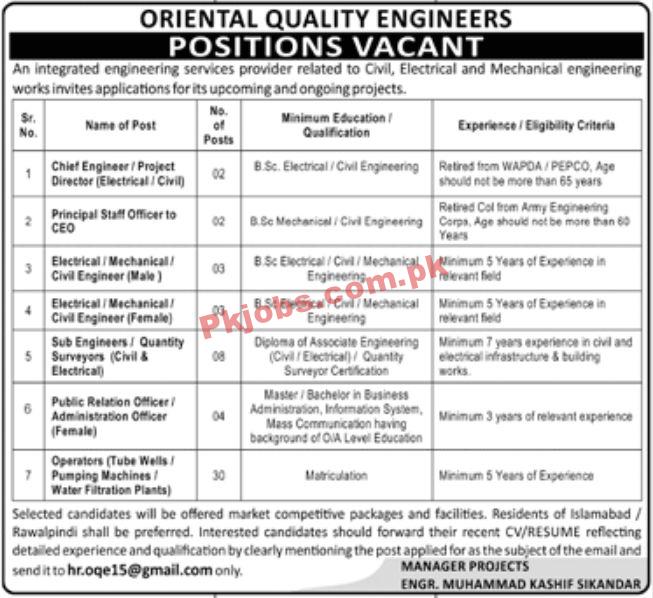 Jobs in Oriental Quality Engineers