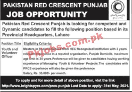 Jobs in Pakistan Red Crescent Punjab