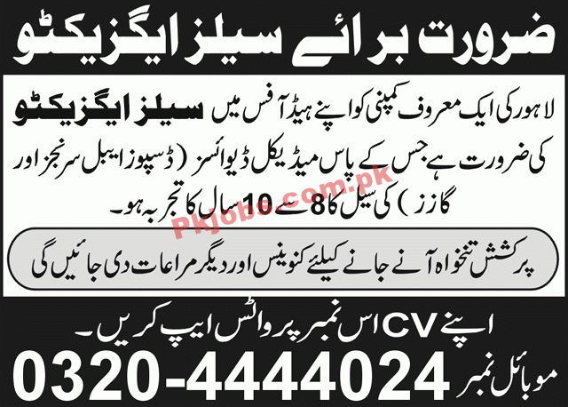 Jobs in Reputed Company Lahore