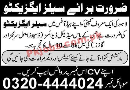 Jobs in Reputed Company Lahore