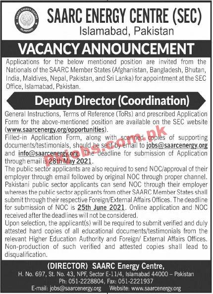 Jobs in SAARC Energy Centre SEC