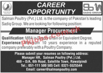 Jobs in Salman Poultry Pvt Ltd