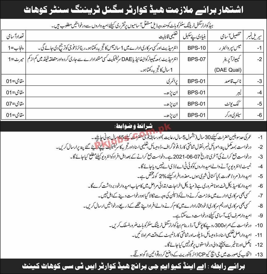 Jobs in Signal Training Center Kohat