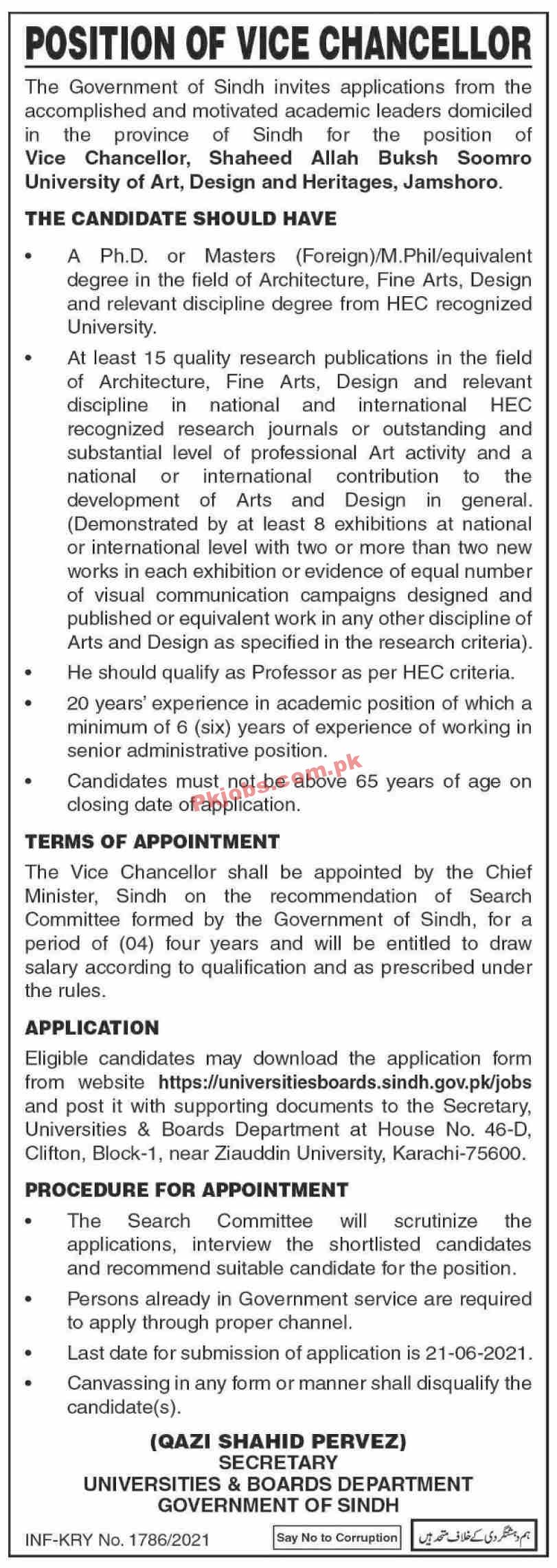 Jobs in Universities & Boards Department Government of Sindh