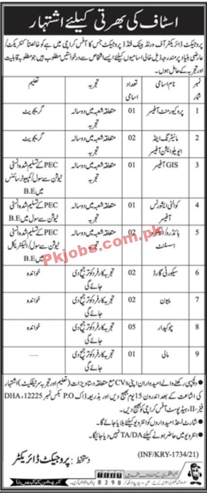 Jobs in World Bank Funded Project Karachi