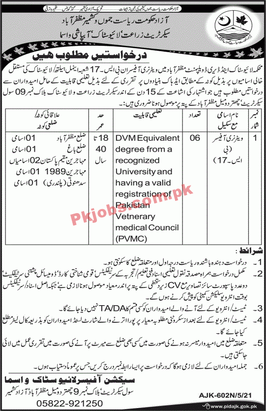 Livestock & Dairy Development Department PK Jobs 2021