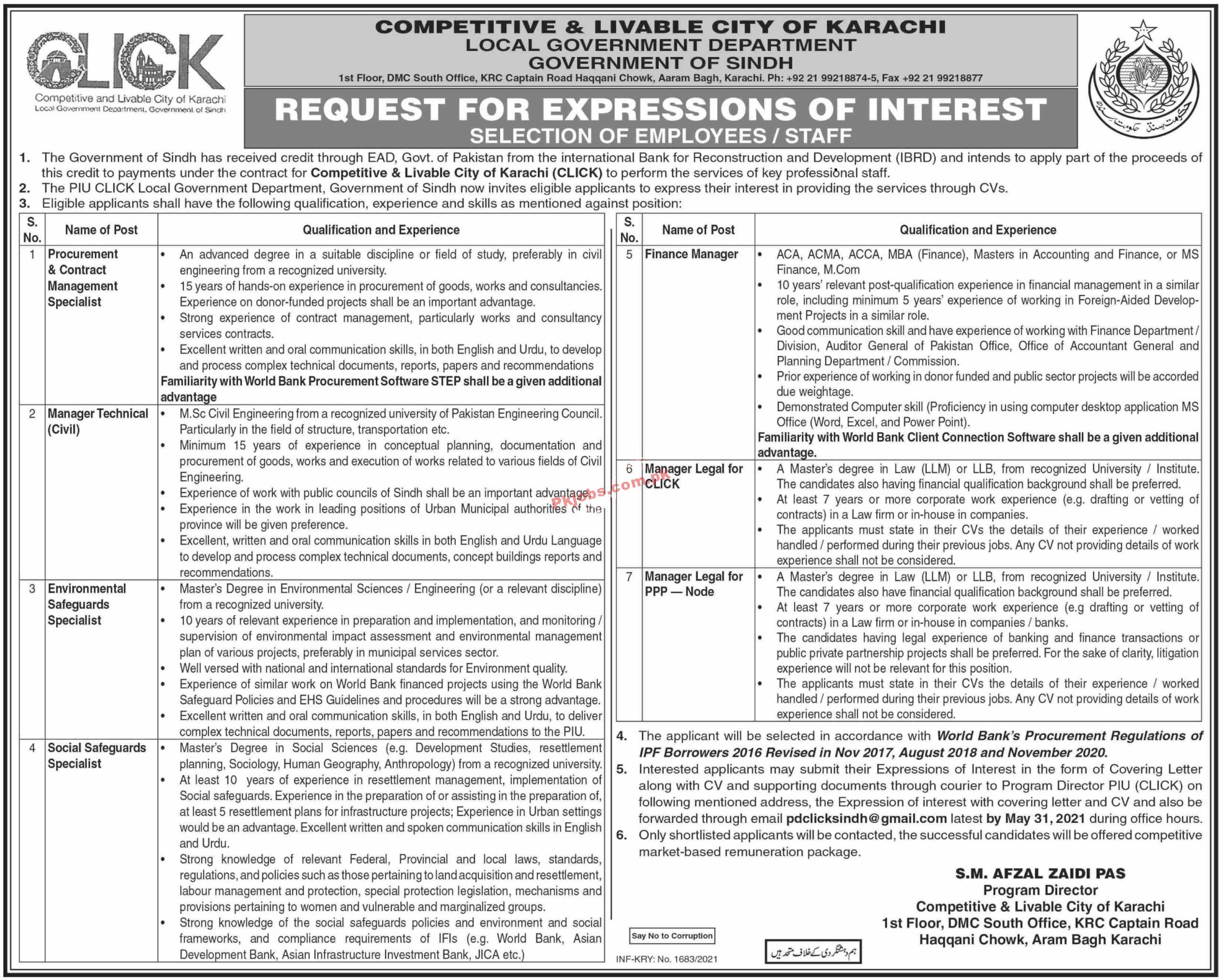 Local Government Department Management PK Jobs 2021