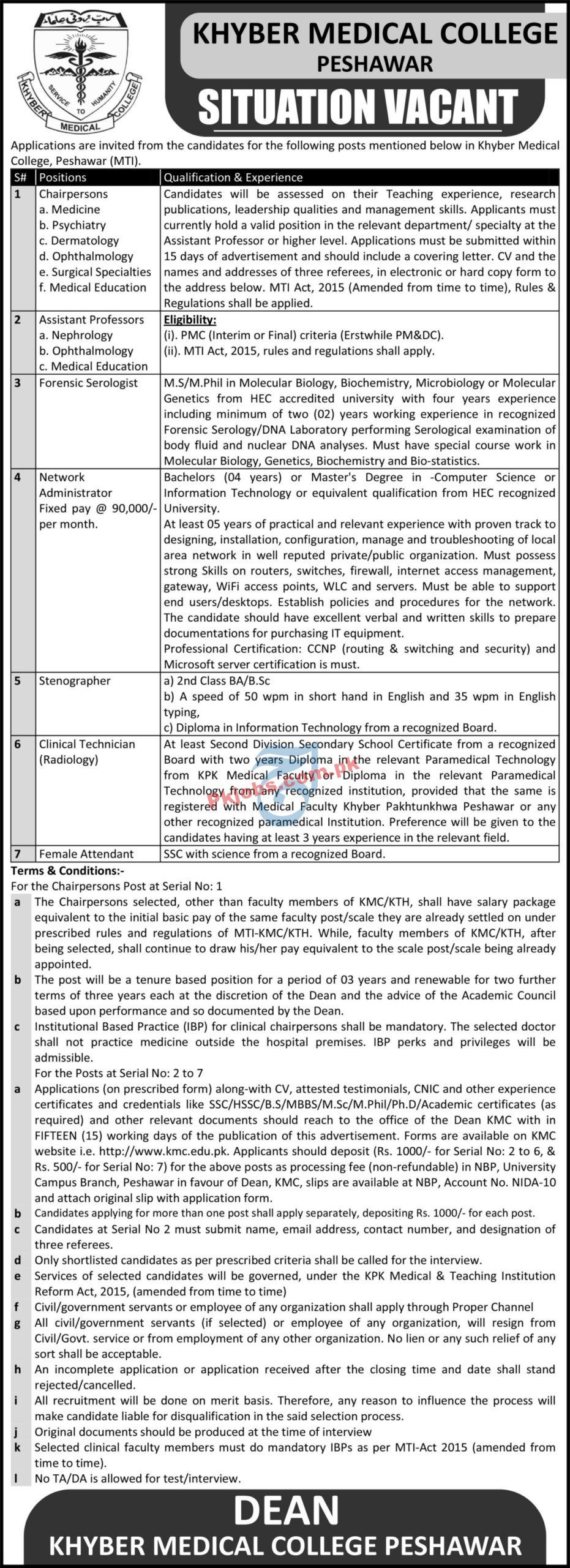 Medical Teaching Institution (MTI) Latest Management PK Jobs 2021