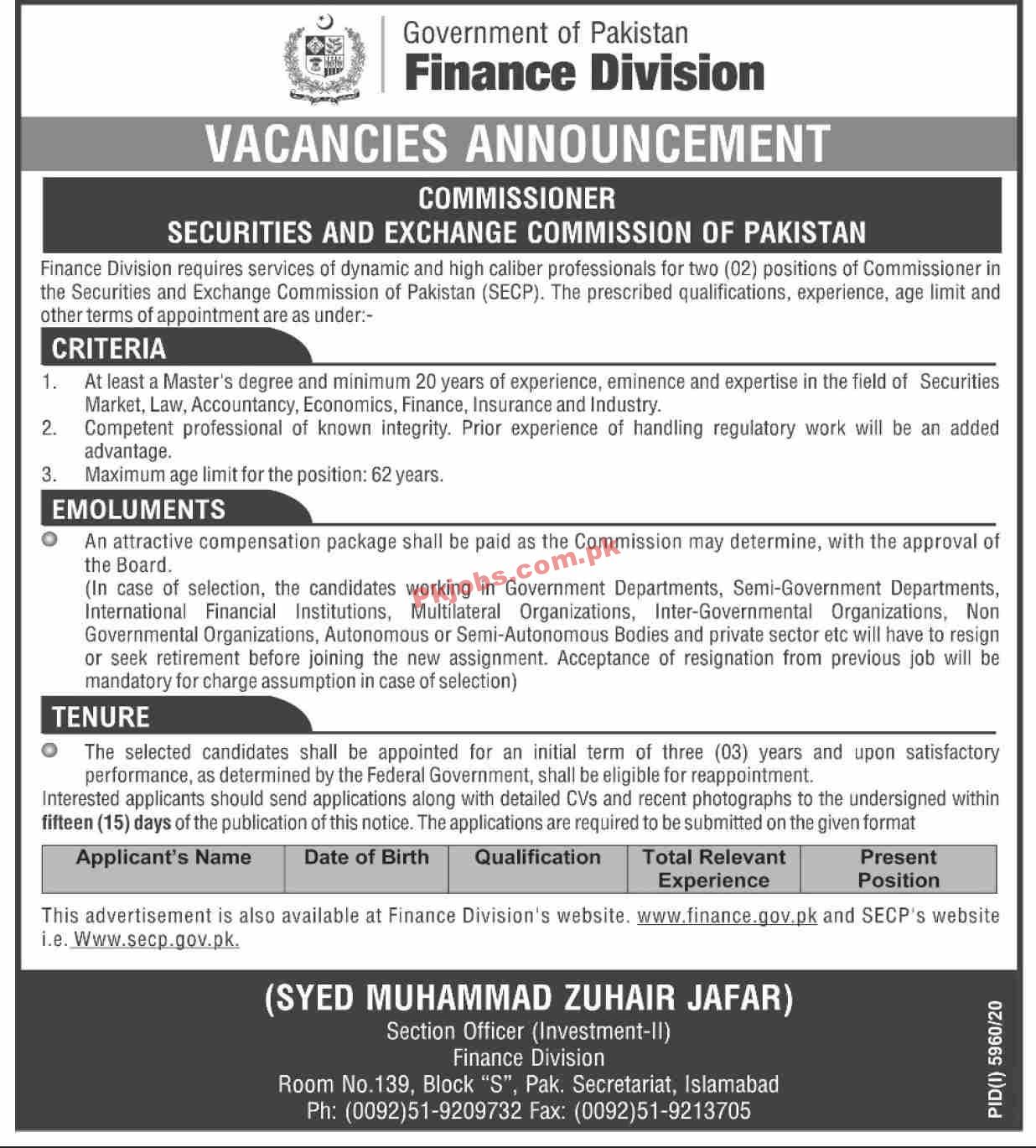 Ministry of Finance Announced Latest Management PK Jobs 2021