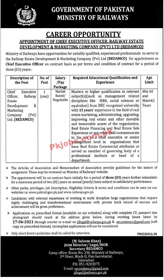 Ministry of Railways Announced Latest Management PK Jobs 2021