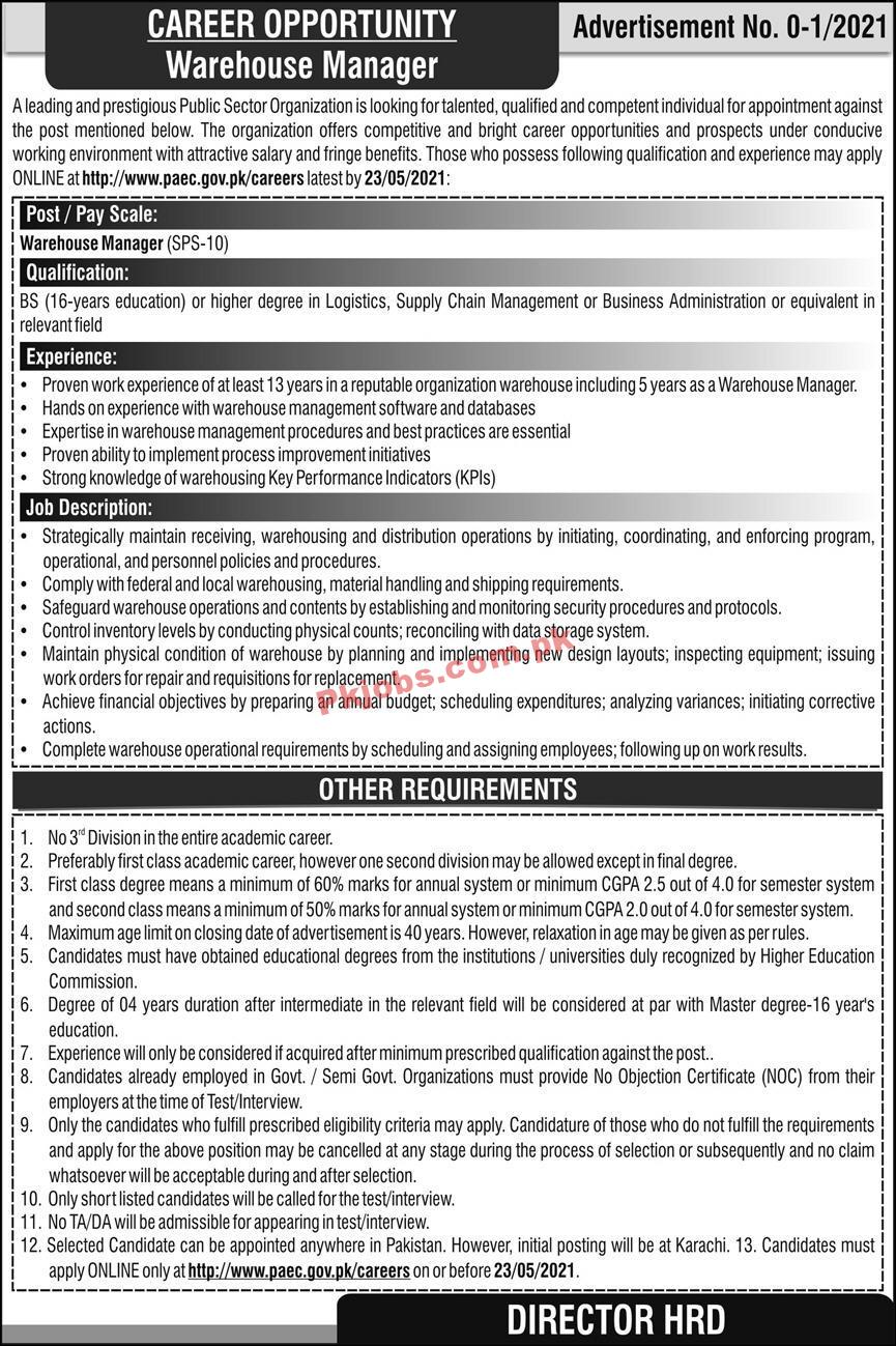 Pakistan Atomic Energy Commission (PAEC) Management PK Jobs 2021