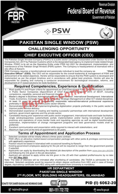 Pakistan Single Window (PSW) Announced Latest PK Jobs 2021