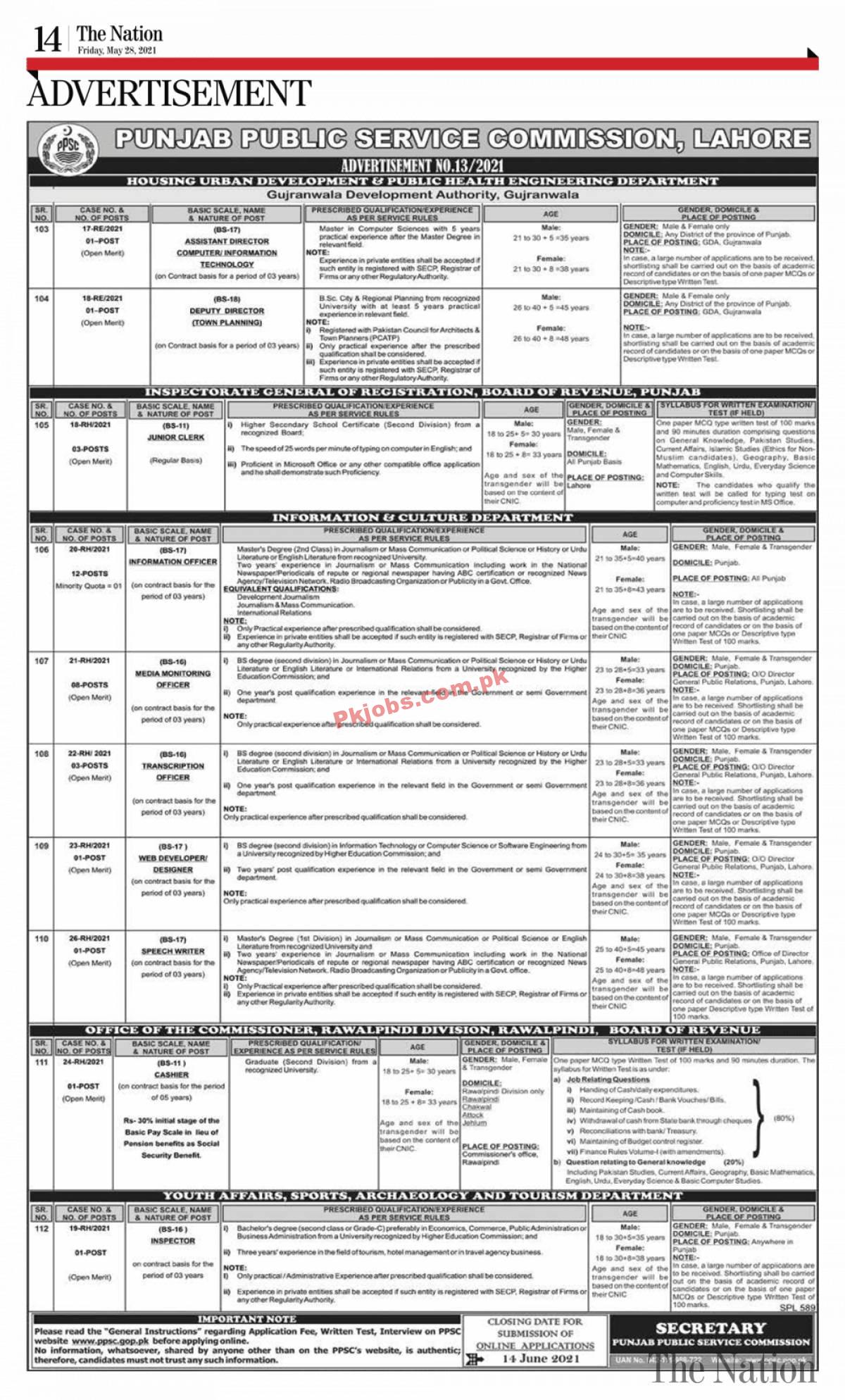 Public Service Commission Announced Management PK Jobs 2021