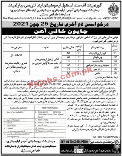 School Education & Literacy Department Management PK Jobs 2021